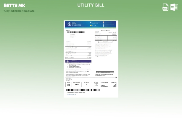 Модерен стил шаблон за комунални сметки Philippines Globe Business